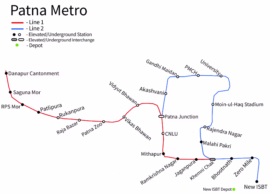 Patna Metro Detailed Map